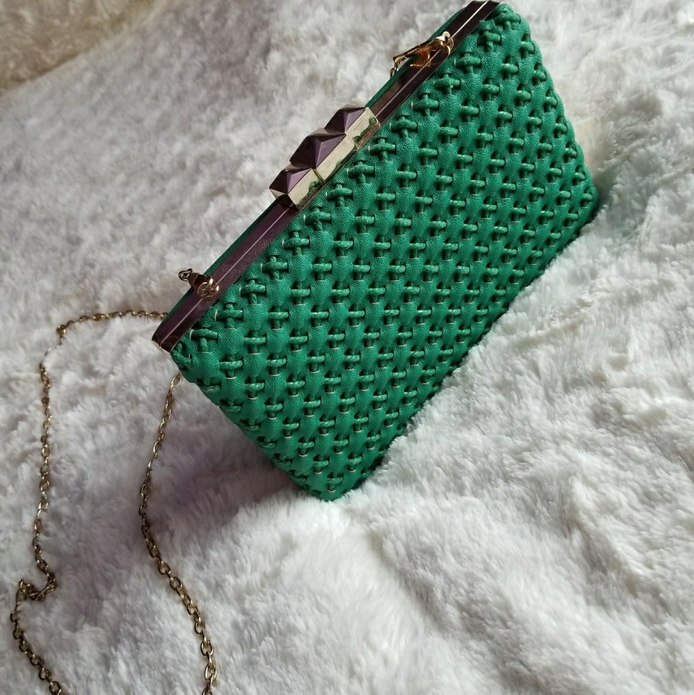 Green Clasp Shoulder Purse/Clutch